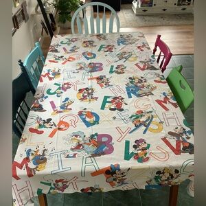 Vintage Disney Alphabet Flat Sheet Twin | 80s 90s Disney Kids Sheet